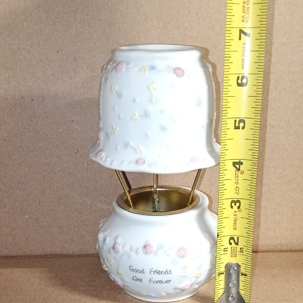 Precious Moments Tea Light Wax Melter Floral Ceramic Candle Holder